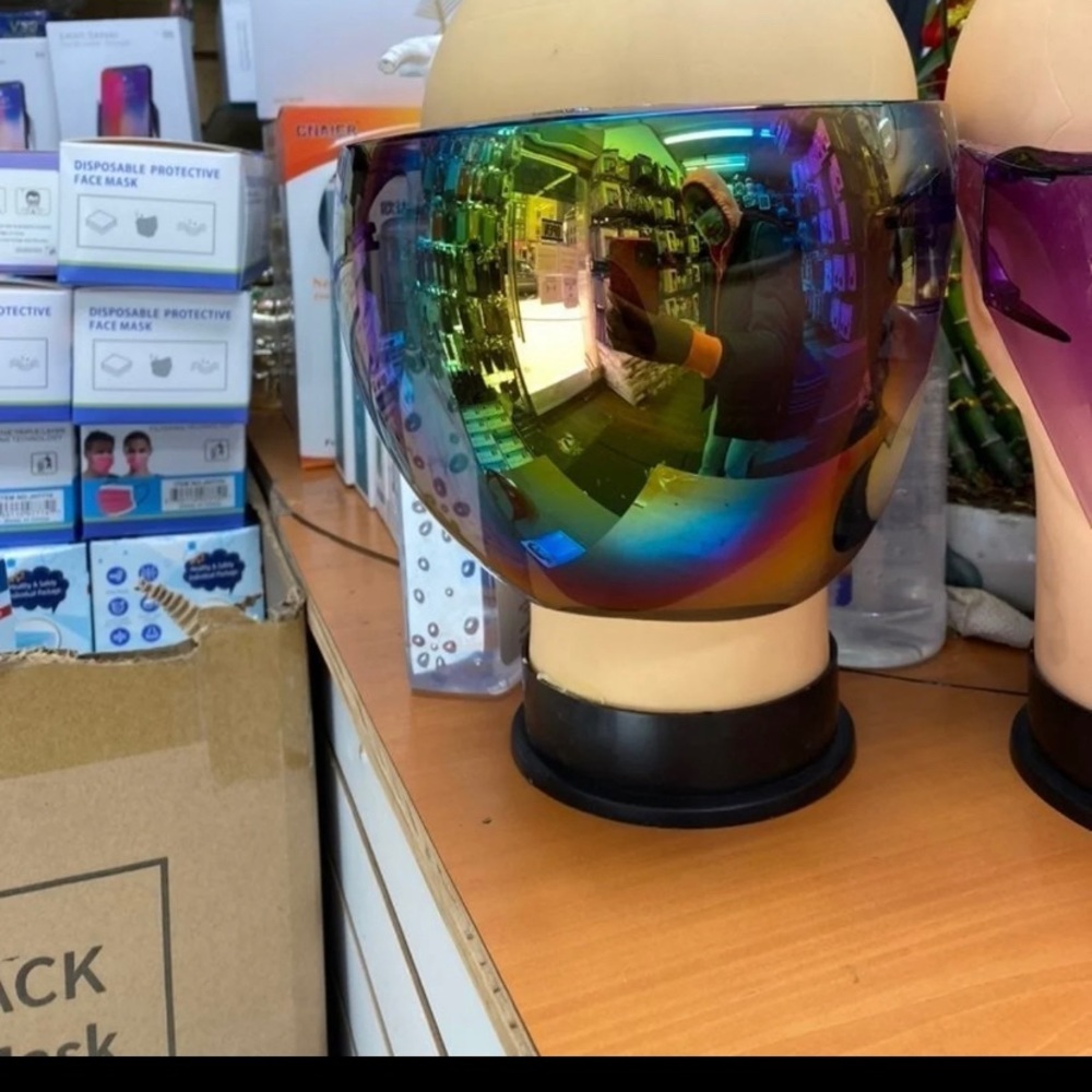 Oversized rainbow shield visor sunglass…